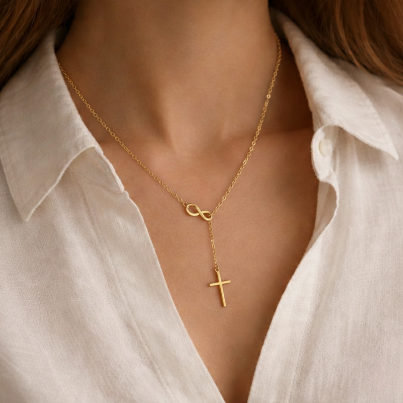 Cross Pendant Necklace | Women Minimalist Choker Clavicle Chain
