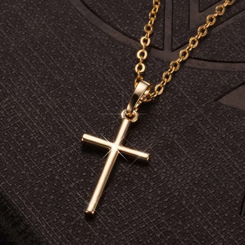 Christian Jesus Cross Pendant Necklaces Silver and Gold | Clean Chain
