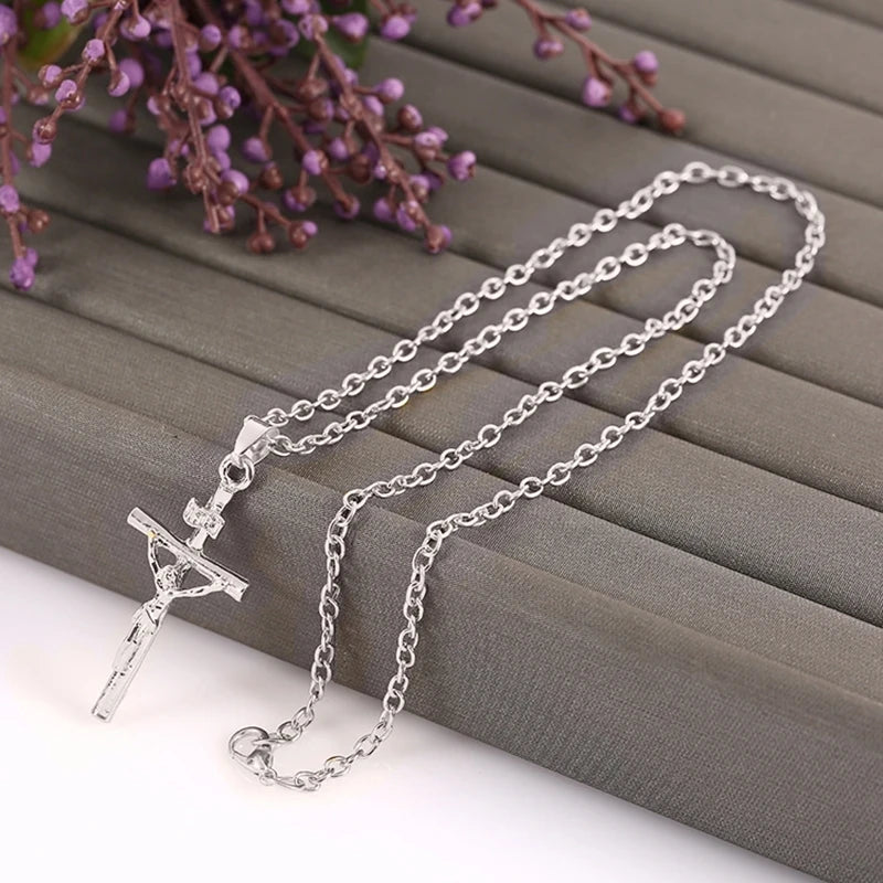 Jesus Cross Pendant Necklace | Choker Style Chain